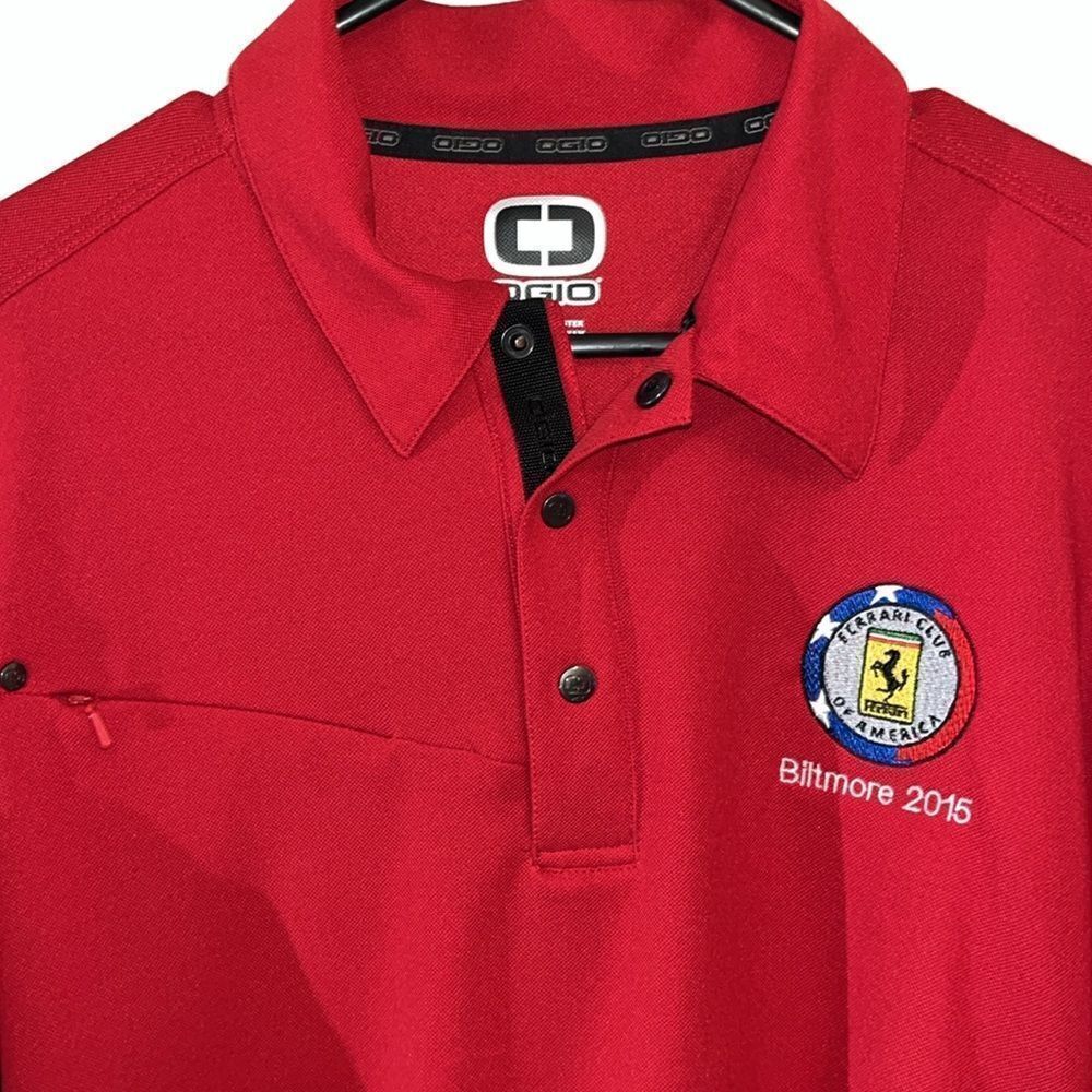 OGIO Ferrari Club Of America Red/Black Road Racer polo Golf Shirt Biltmore 2015